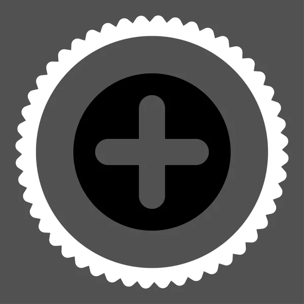 Crear colores planos en blanco y negro icono de sello redondo — Vector de stock