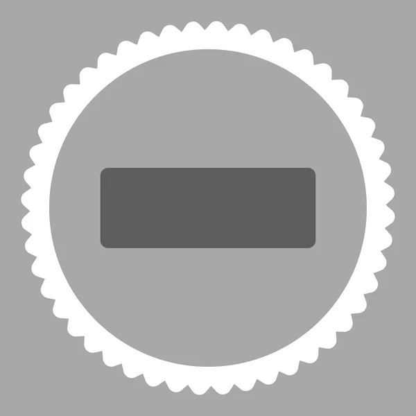 Menos plana gris oscuro y blanco colores redondo sello icono — Vector de stock