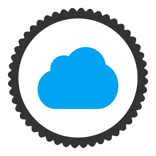 Cloud ploché modré a šedé barvy ikony kulatého razítka — Stockový vektor