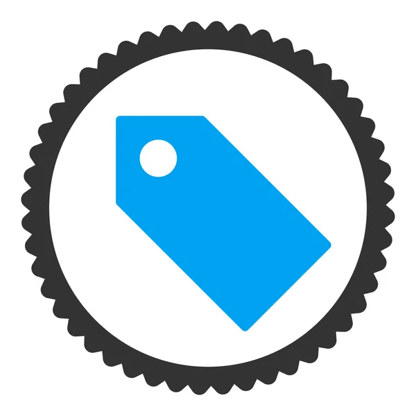 Tag lapos kék és szürke színek kerek bélyegző ikon — Stock Vector