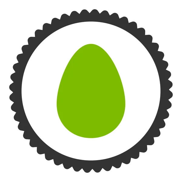 Egg piatto eco verde e grigio colori icona timbro rotondo — Vettoriale Stock