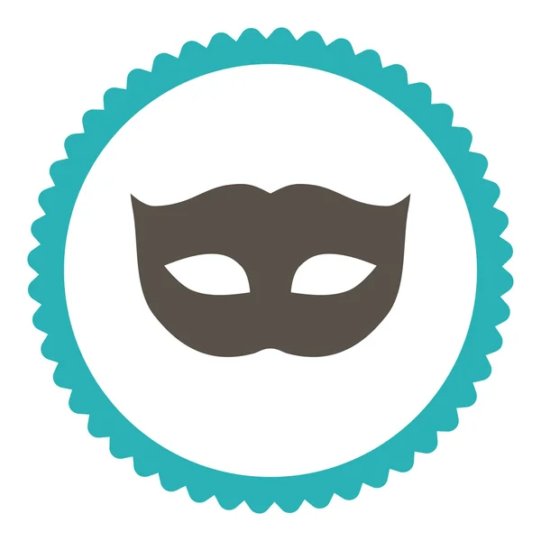 Privacy masker vlakke grijs en cyaan kleuren ronde stempel pictogram — Stockvector