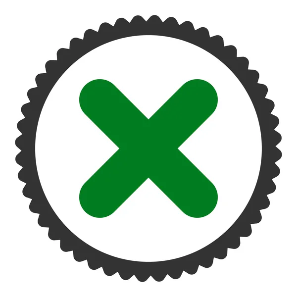 Отменить плоско-зеленый и серый цвета круглая марка значок — стоковый вектор