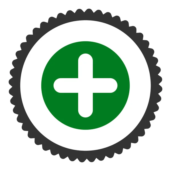 Создайте плоский зеленый и зеленый цвета вокруг значка марки — стоковый вектор
