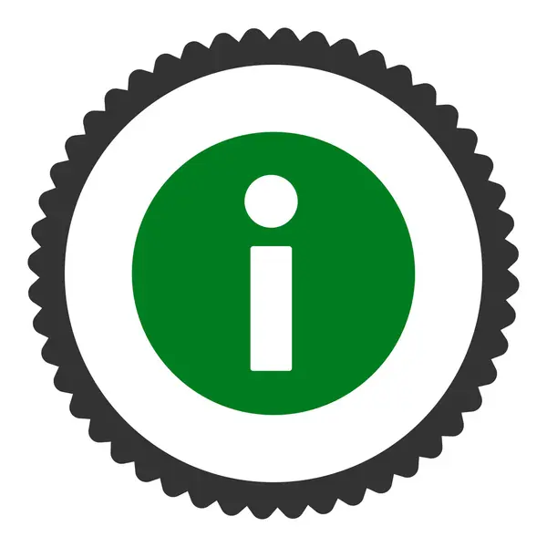 Informação flat green and gray colors round stamp icon —  Vetores de Stock