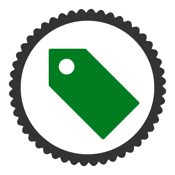 Плоский зеленый и зеленый цвета вокруг значка марки — стоковый вектор