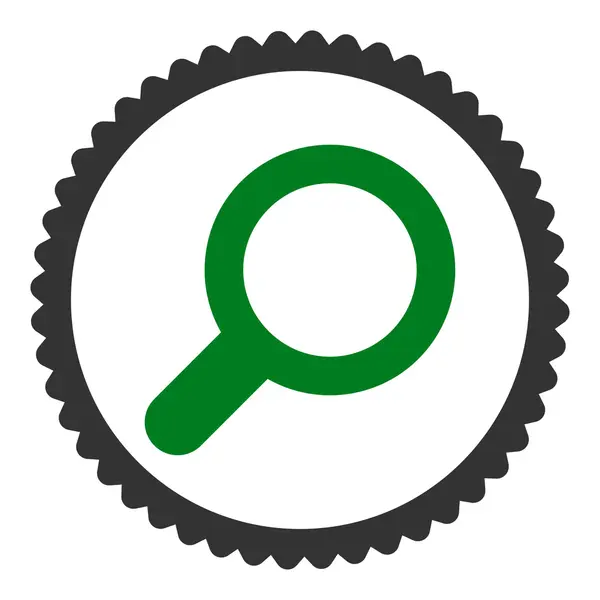 Перегляд піктограми круглої марки плоских зелених і сірих кольорів — стоковий вектор
