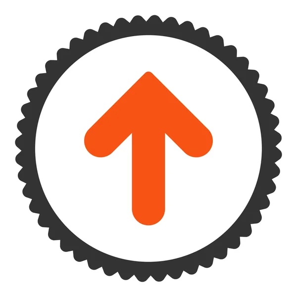 Arrow Up plana laranja e cinza cores redondas ícone carimbo —  Vetores de Stock