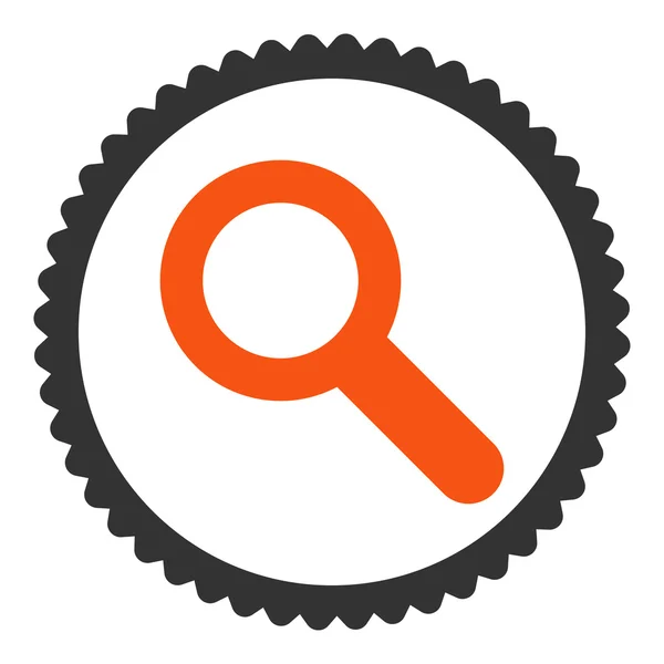 Zoeken flat oranje en grijze kleuren ronde stempel pictogram — Stockvector
