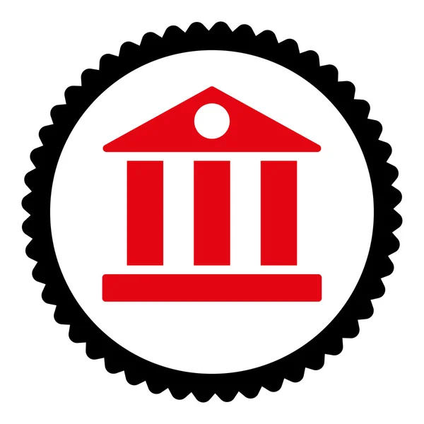 은행 플랫 집중 빨강과 검정 색상 라운드 스탬프 아이콘 — 스톡 벡터