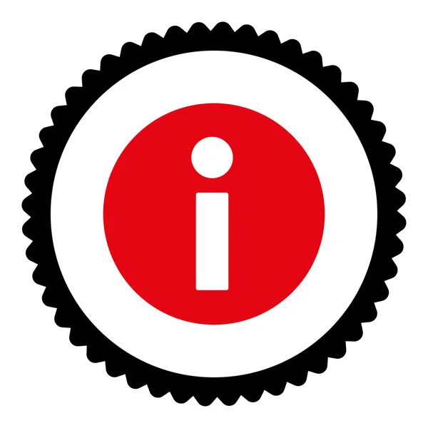 Informationen flach intensive rote und schwarze Farben rundes Stempelsymbol — Stockvektor