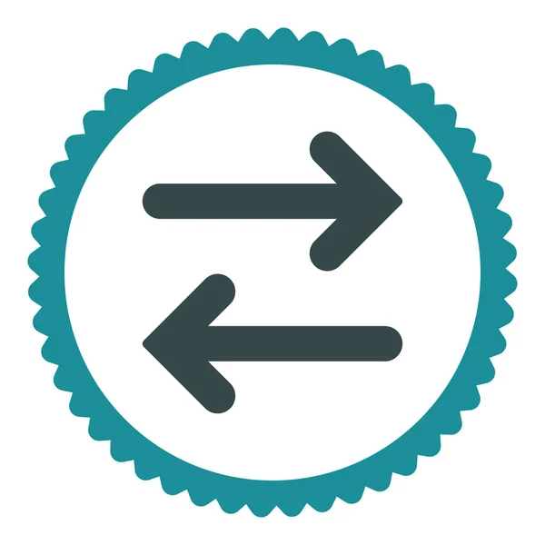 Flip Horizontal flat soft blue colors round stamp icon — Wektor stockowy