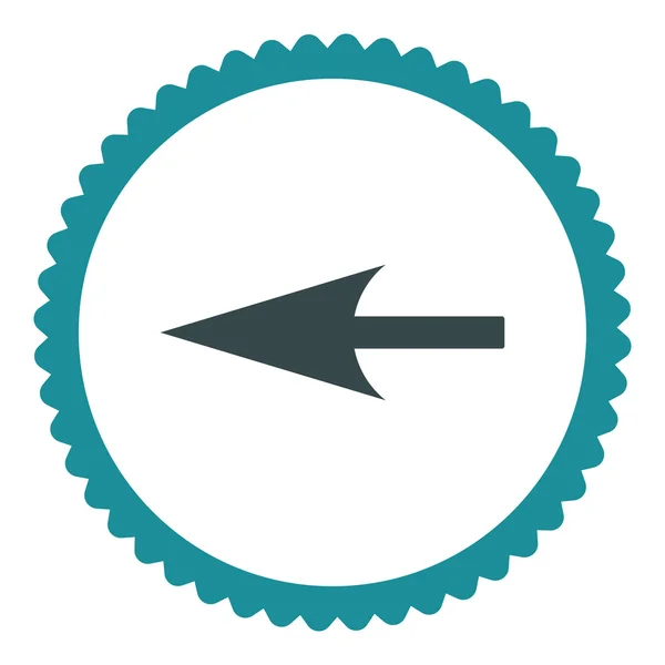 Sharp Flèche gauche plat couleurs bleues douces rond timbre icône — Image vectorielle