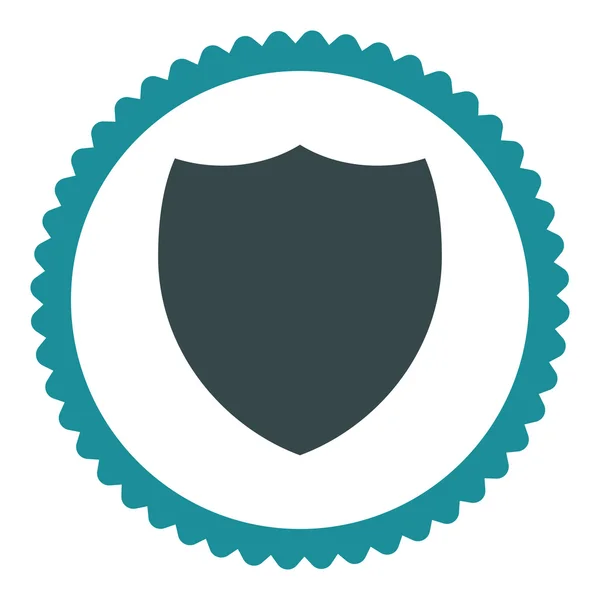 Escudo plano suave azul colores redondo sello icono — Vector de stock