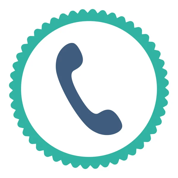 Telefon platt kobolt och cyan färger rund stämpel-ikonen — Stock vektor