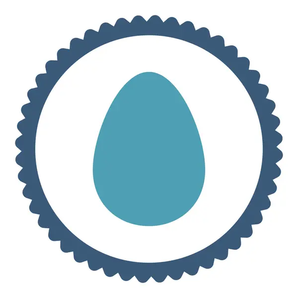 Яйце плоский блакитний і синій кольори круглого штампа значок — стоковий вектор