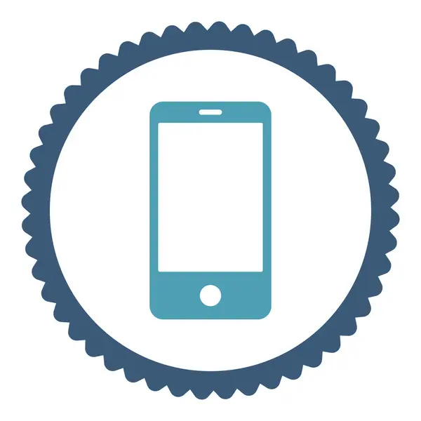 Smartphone platt cyan och blå färger rund stämpel-ikonen — Stock vektor