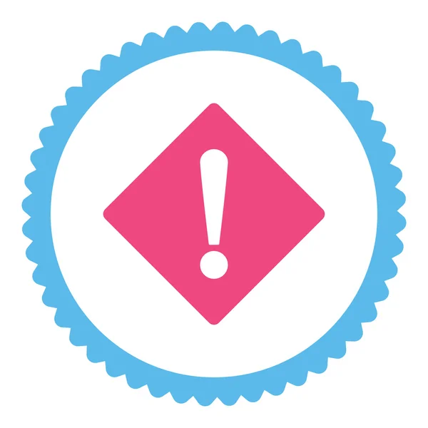 Error flat pink and blue colors round stamp icon — Stock Vector