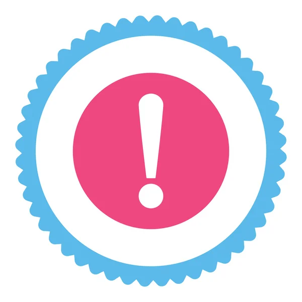 Problem flat pink and blue colors round stamp icon — Stock Vector