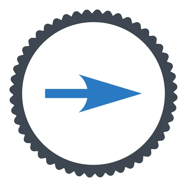 Flèche Axe X plat lisse bleu couleurs rond timbre icône — Image vectorielle
