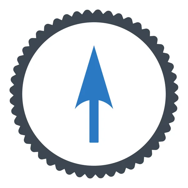 矢印軸 Y フラットな滑らかなブルー色ラウンド スタンプ アイコン — ストックベクタ