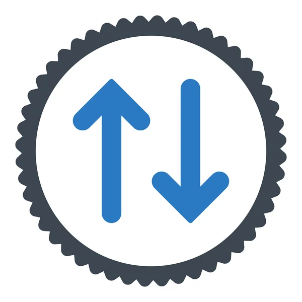 Flip płaskie gładkie kolory niebieski okrągły znaczek ikony — Wektor stockowy