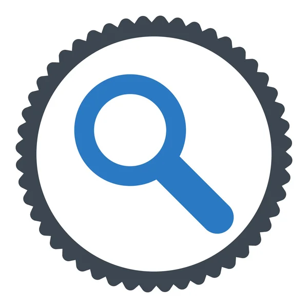 Zoek plat glad blauwe kleuren ronde stempel pictogram — Stockvector