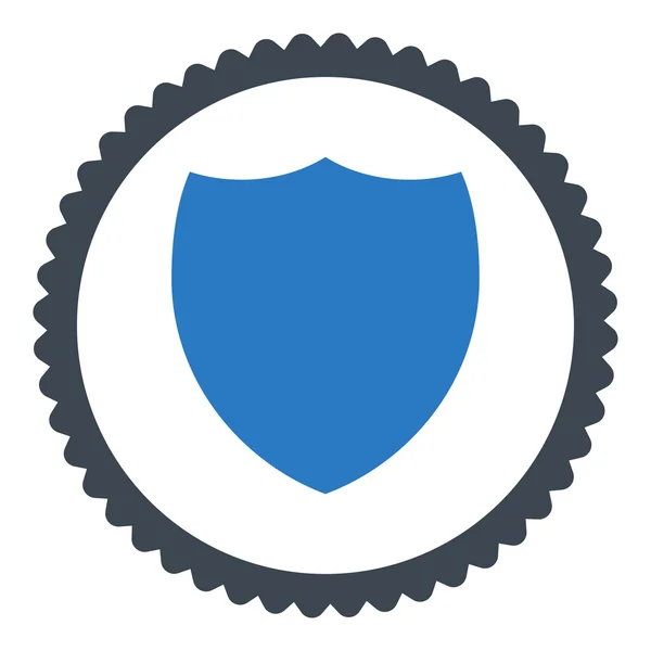 Escudo plano liso azul colores redondo sello icono — Vector de stock