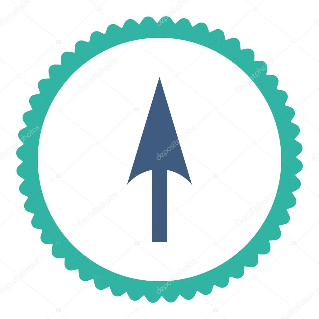 Arrow Axis Y flat cobalt and cyan colors round stamp icon