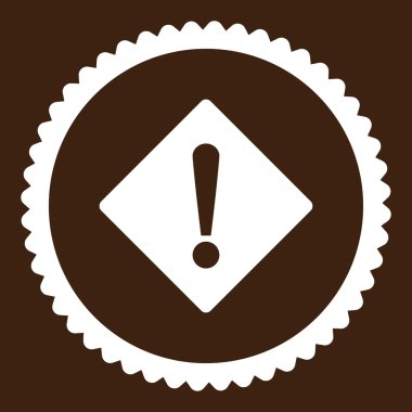 Hata düz beyaz rengi yuvarlak damga simgesi