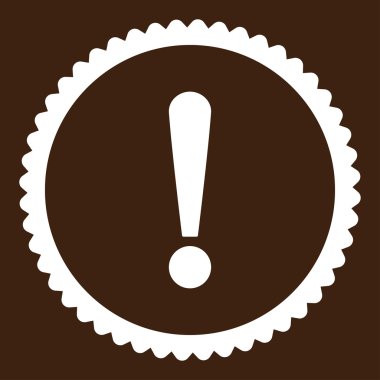 Ünlem işareti damgası simgesi yuvarlak beyaz renk düz