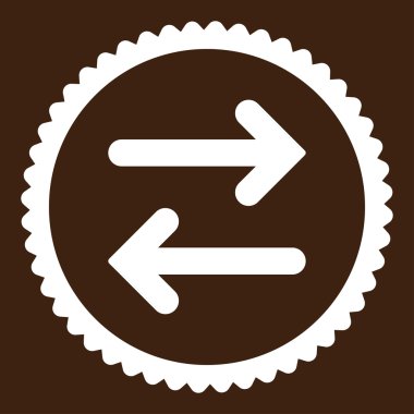 Fiske vurmak yatay düz beyaz renk yuvarlak damga simgesi