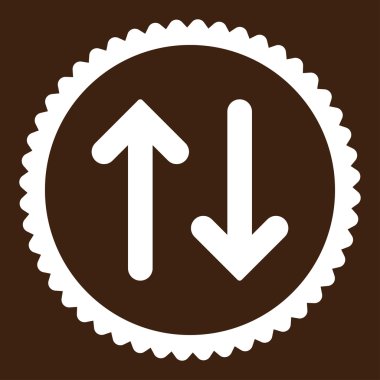 Fiske vurmak düz beyaz renk yuvarlak damga simgesi