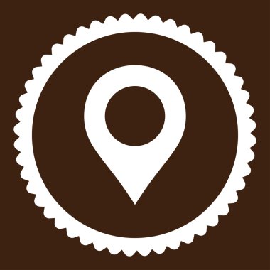 Marker düz beyaz renge yuvarlak damga simgesi