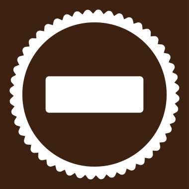 Düz beyaz renk damga simgesi yuvarlak