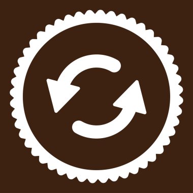 CCW düz beyaz renk damga simgesi yuvarlak Yenile