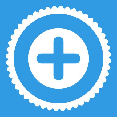 Damga simgesi yuvarlak düz beyaz renk oluşturma