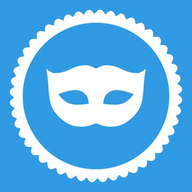 Gizlilik maske düz beyaz rengi yuvarlak damga simgesi