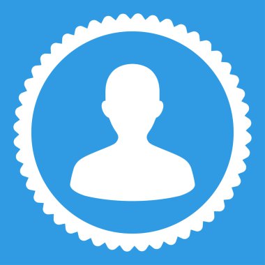 Kullanıcı düz beyaz renk yuvarlak damga simgesi