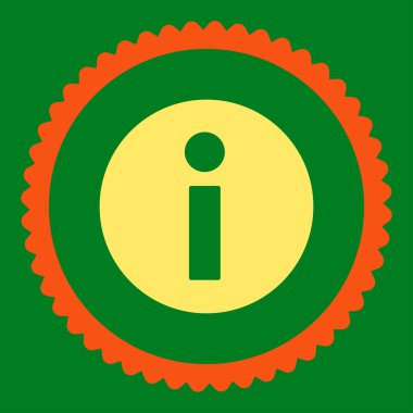 Yuvarlak damga simgesi bilgi düz turuncu ve sarı renkler