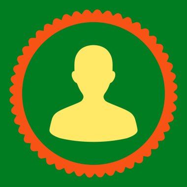 Yuvarlak damga simgesi Kullanıcı düz turuncu ve sarı renkler