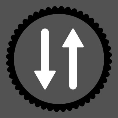 Oklar Exchange dikey düz siyah ve beyaz renkler damga simgesi yuvarlak