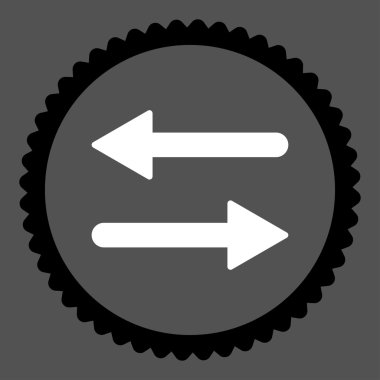 Oklar Exchange düz siyah ve beyaz renkler damga simgesi yuvarlak