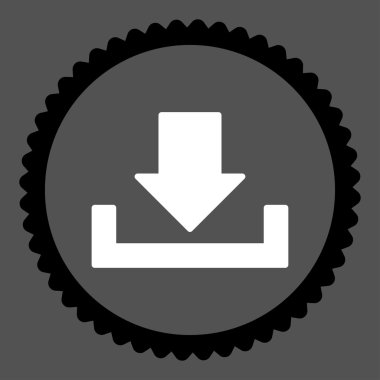 Download düz siyah ve beyaz renkler damga simgesi yuvarlak