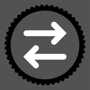 Fiske vurmak yatay düz siyah ve beyaz renkler damga simgesi yuvarlak