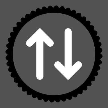 Fiske vurmak düz siyah ve beyaz renkler damga simgesi yuvarlak