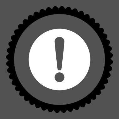 Sorun düz siyah ve beyaz renkler damga simgesi yuvarlak