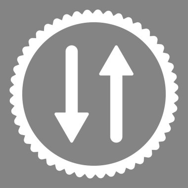 Oklar Exchange dikey düz beyaz renk yuvarlak damga simgesi