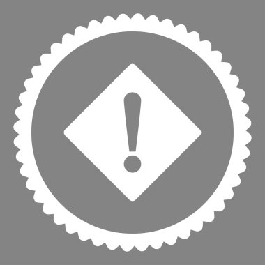 Hata düz beyaz rengi yuvarlak damga simgesi