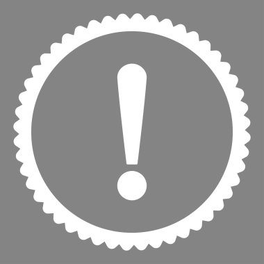 Ünlem işareti damgası simgesi yuvarlak beyaz renk düz